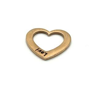 18K Rose Gold Plated Heart Pendant Charm Engraved Levi New